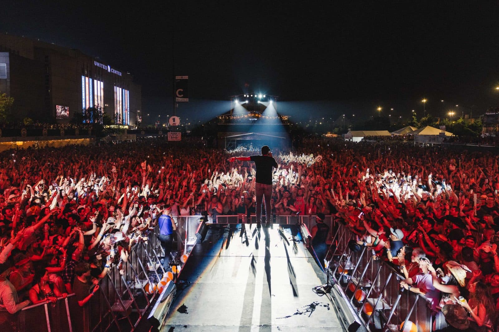 large crowd shot of front of the united center